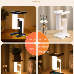 LED Floating Ambient Night Light - With Wireless charging Desk - Anti gravity Lamp LED Floating Ambient Night Light - With Wireless charging Desk - Anti gravity Lamp