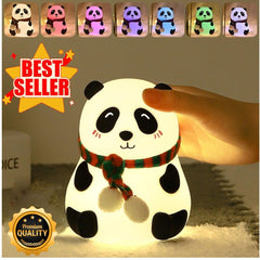Adorable Squishy Panda Bedside Lamp - Soft Glow Silicone LED with different colors and brightness mode