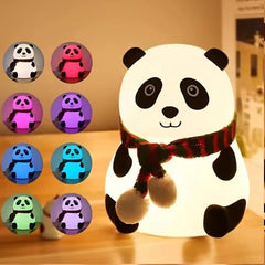 Adorable Squishy Panda Bedside Lamp - Soft Glow Silicone LED with different colors and brightness mode