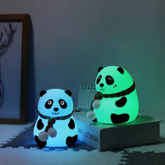 Adorable Squishy Panda Bedside Lamp - Soft Glow Silicone LED with different colors and brightness mode