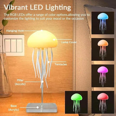 Dynamic Jellyfish Table Lamp Colorful LED Night Light - Rotating Jellyfish Night Light Creative Sleeping Light for Bedroom Desktop RGB Gradient-Jellyyfish Bedside Lamp