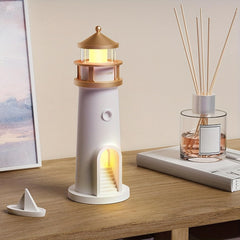 Moon Lighthouse Projector Night Light with Motion Sensor - Rechargeable LED Galaxy Table Lamp, Moon Lamp for Kids, Bedroom, Nursery Decor - Perfect Christmas, Birthday Gift for Boys & Girls