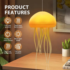 Dynamic Jellyfish Table Lamp Colorful LED Night Light - Rotating Jellyfish Night Light Creative Sleeping Light for Bedroom Desktop RGB Gradient-Jellyyfish Bedside Lamp