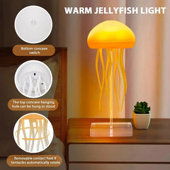 Dynamic Jellyfish Table Lamp Colorful LED Night Light - Rotating Jellyfish Night Light Creative Sleeping Light for Bedroom Desktop RGB Gradient-Jellyyfish Bedside Lamp