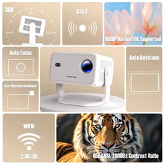 Magcubic L018 Native 1080P 650ANSI 4K Android 11 180° Projector With Auto Keystone Correction Focus Wifi6 BT5.2 Portable Outdo
