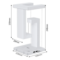 LED Floating Ambient Night Light - With Wireless charging Desk - Anti gravity Lamp