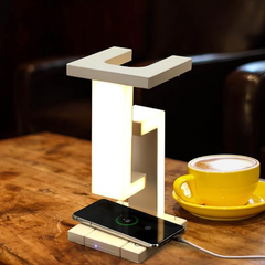 LED Floating Ambient Night Light - With Wireless charging Desk - Anti gravity Lamp